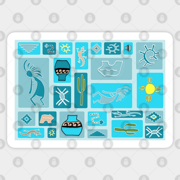 Southwestern Panel - Ocean Sticker by wiccked